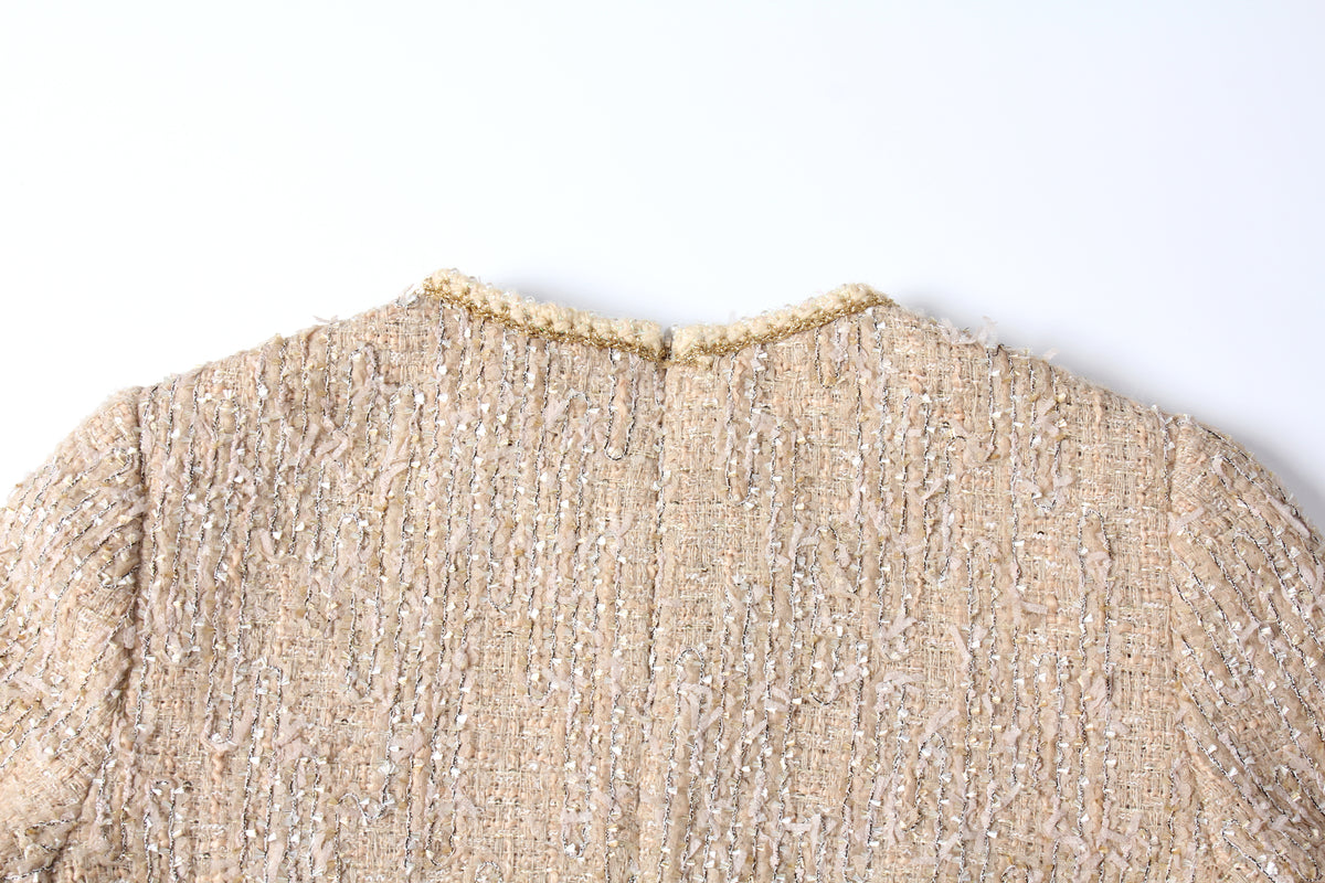 Champagne Bijou Tweed Dress