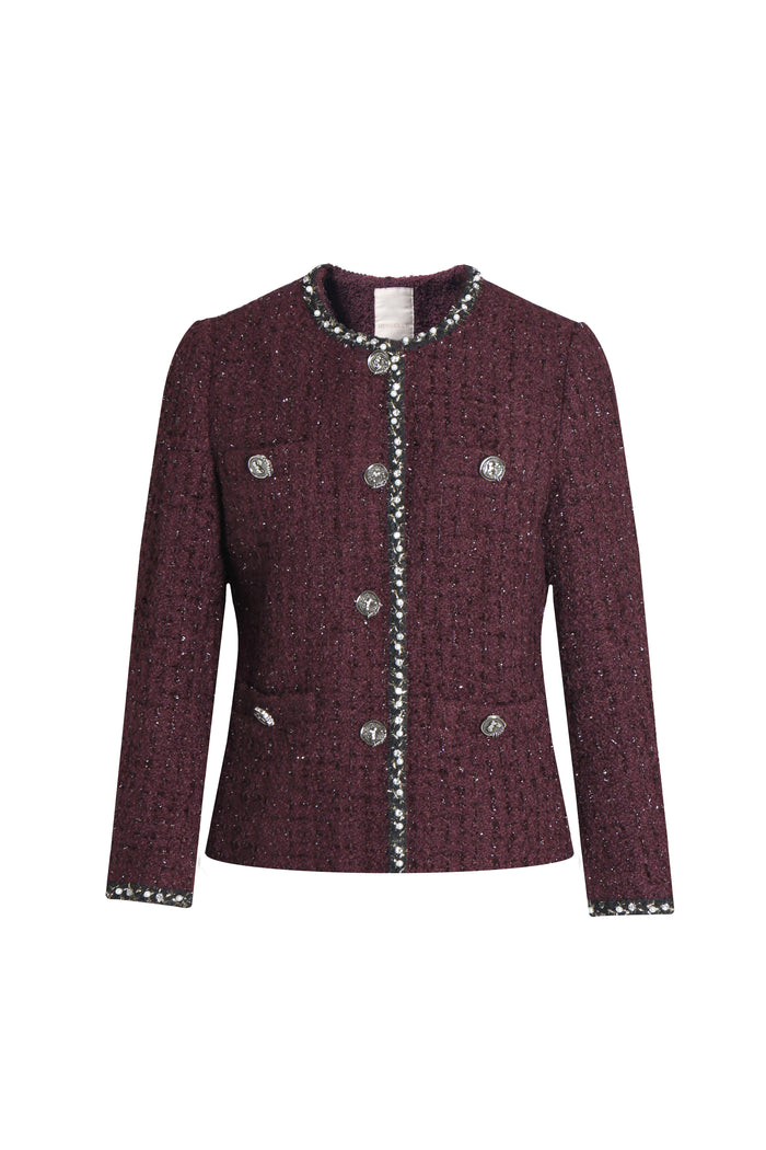 Bordeaux Bijou Trim Jacket
