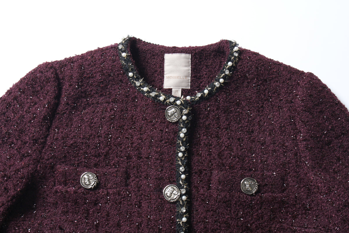 Bordeaux Bijou Trim Jacket