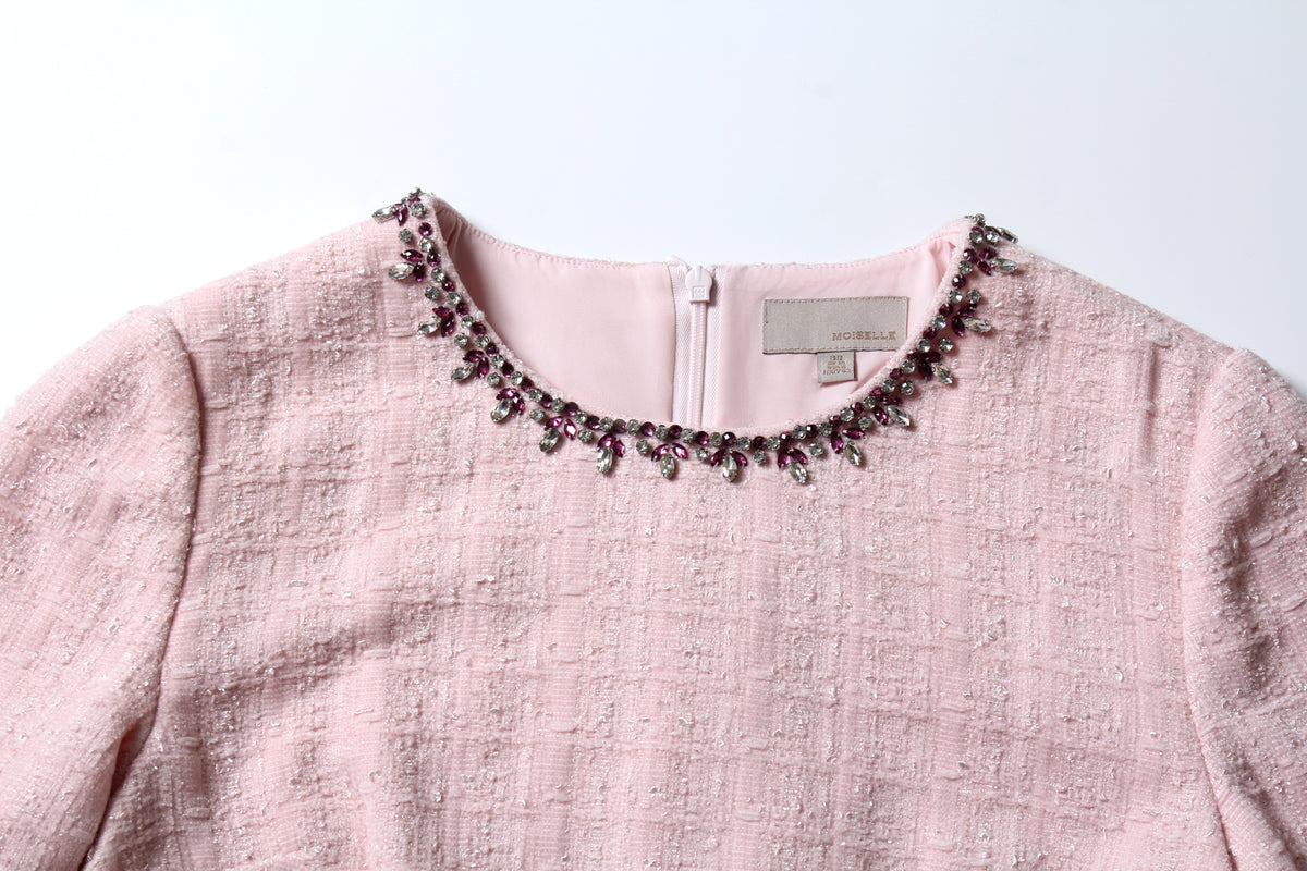 Rose Bijou Embellished Pocket Dress