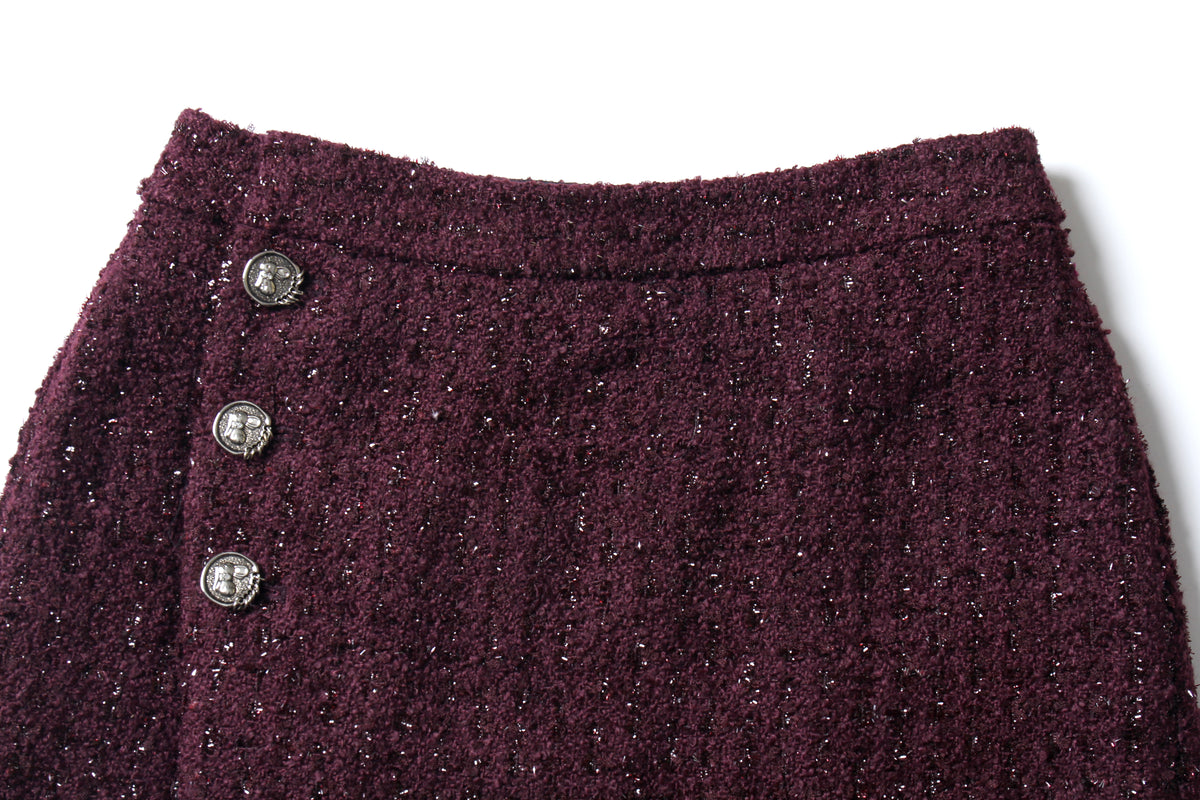 Bordeaux Éclat Wrap Skirt
