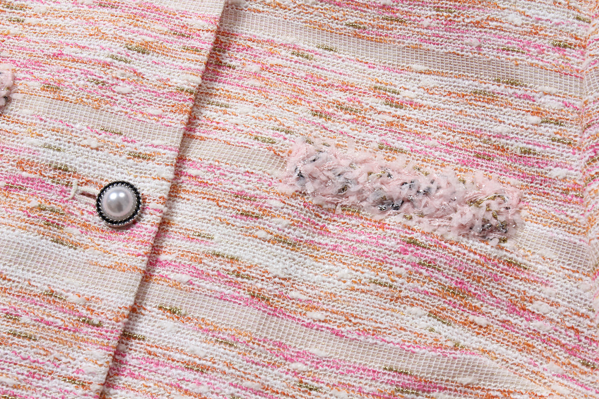 Baby Pink Weave Tweed Jacket