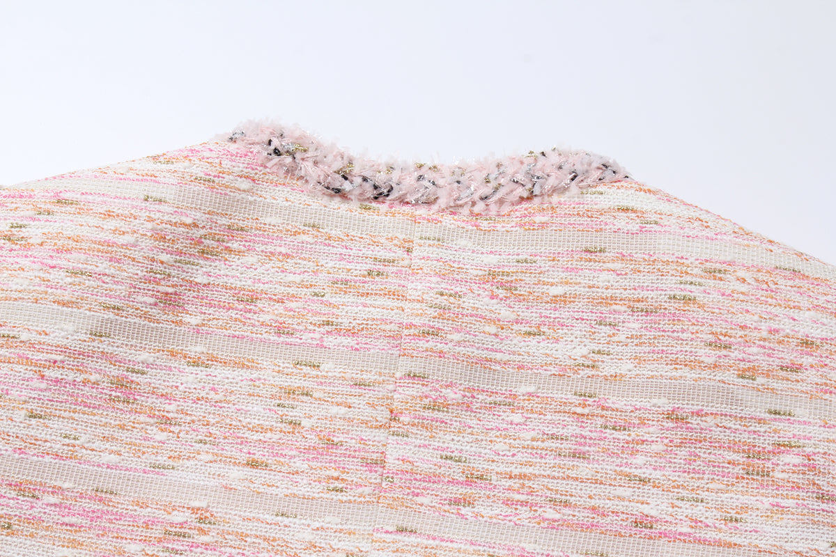Baby Pink Weave Tweed Jacket