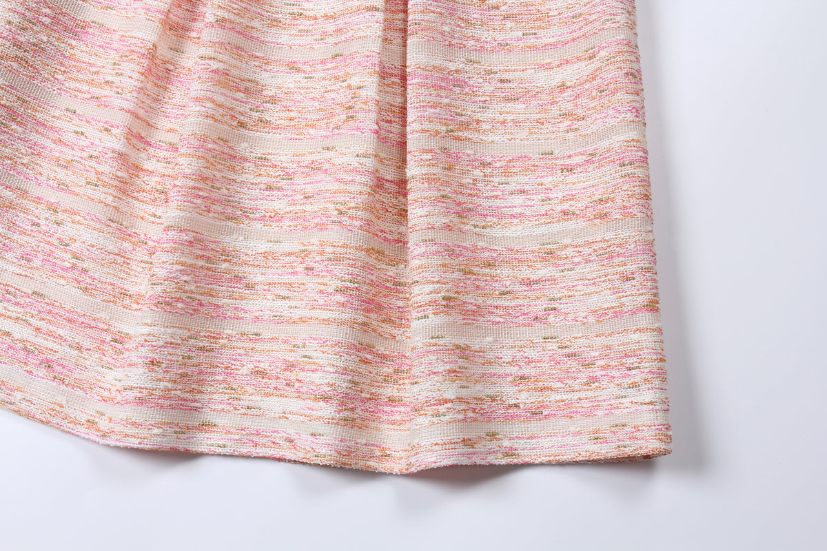 Baby Pink Weave Pleated Skirt