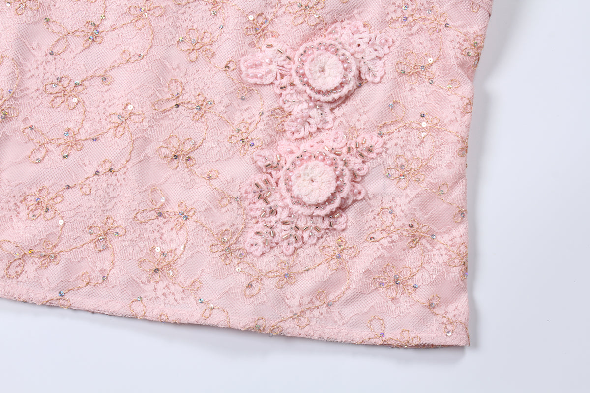Blush Peony Lace Embellished Blouse