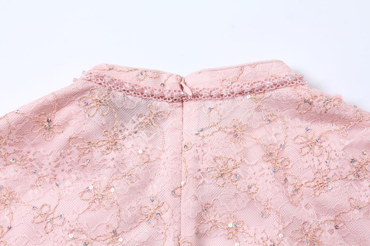 Blush Peony Lace Embellished Blouse