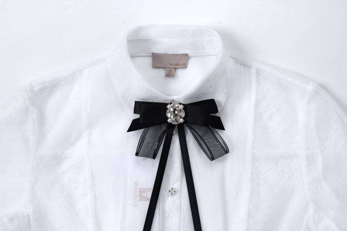 Ornate Ribbon Polka Blouse