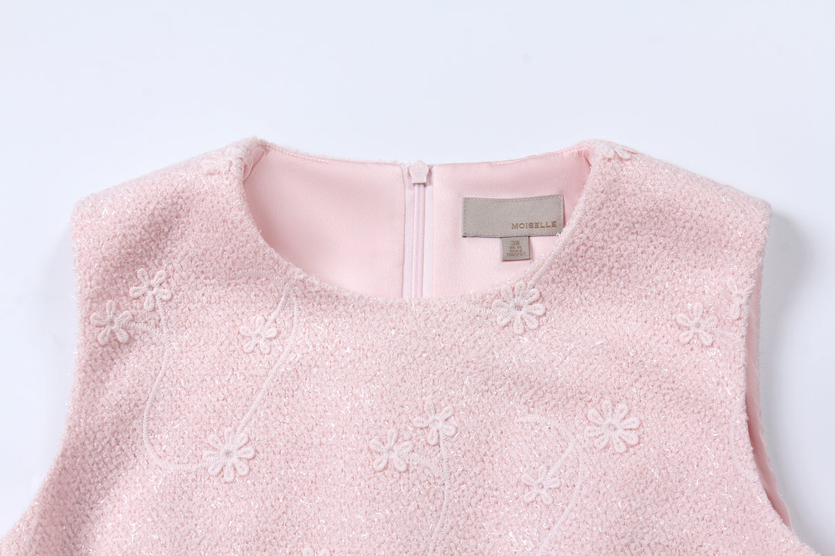 Blush Elegance Embroidered Dress