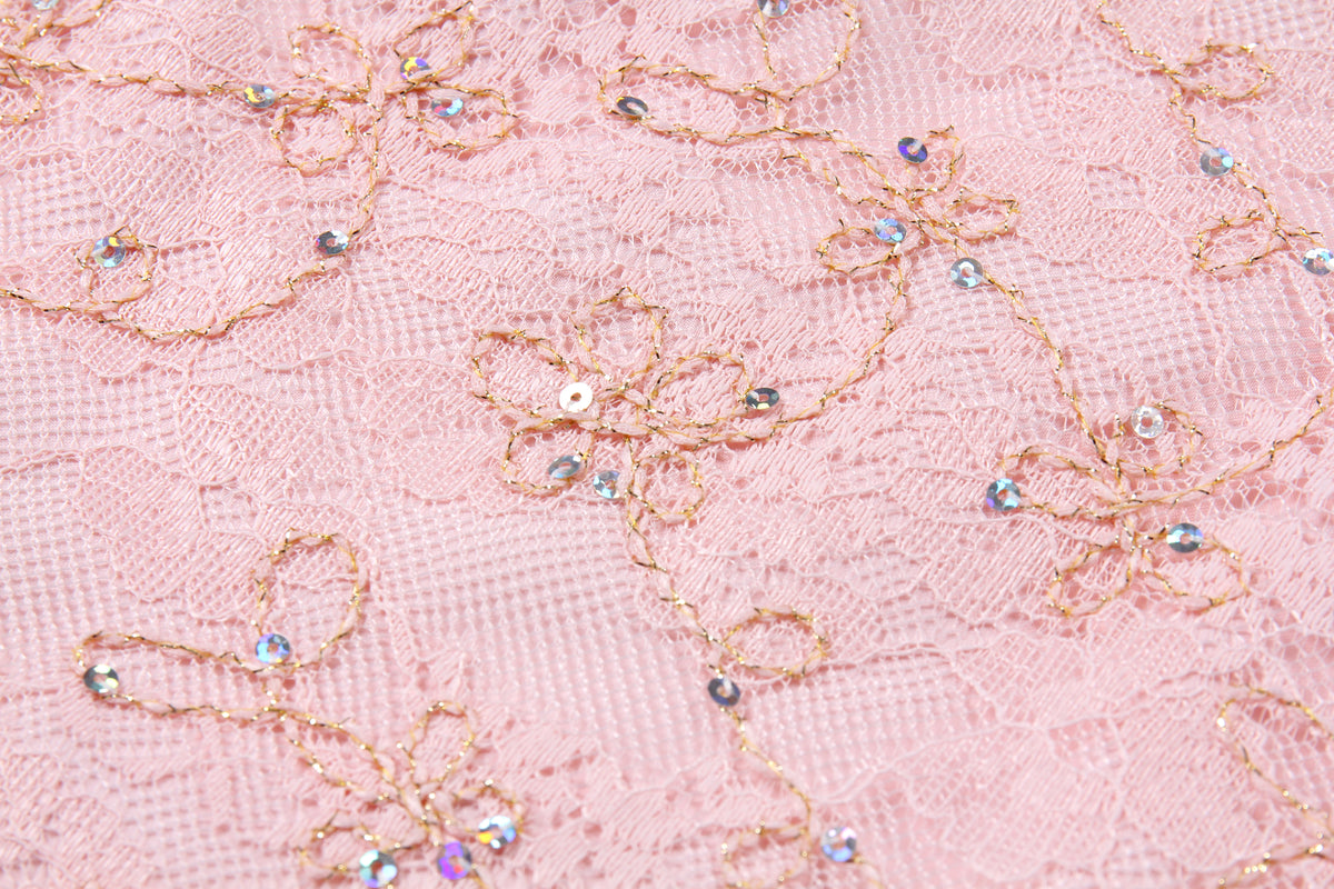 Blush Peony Lace Embellished Skirt
