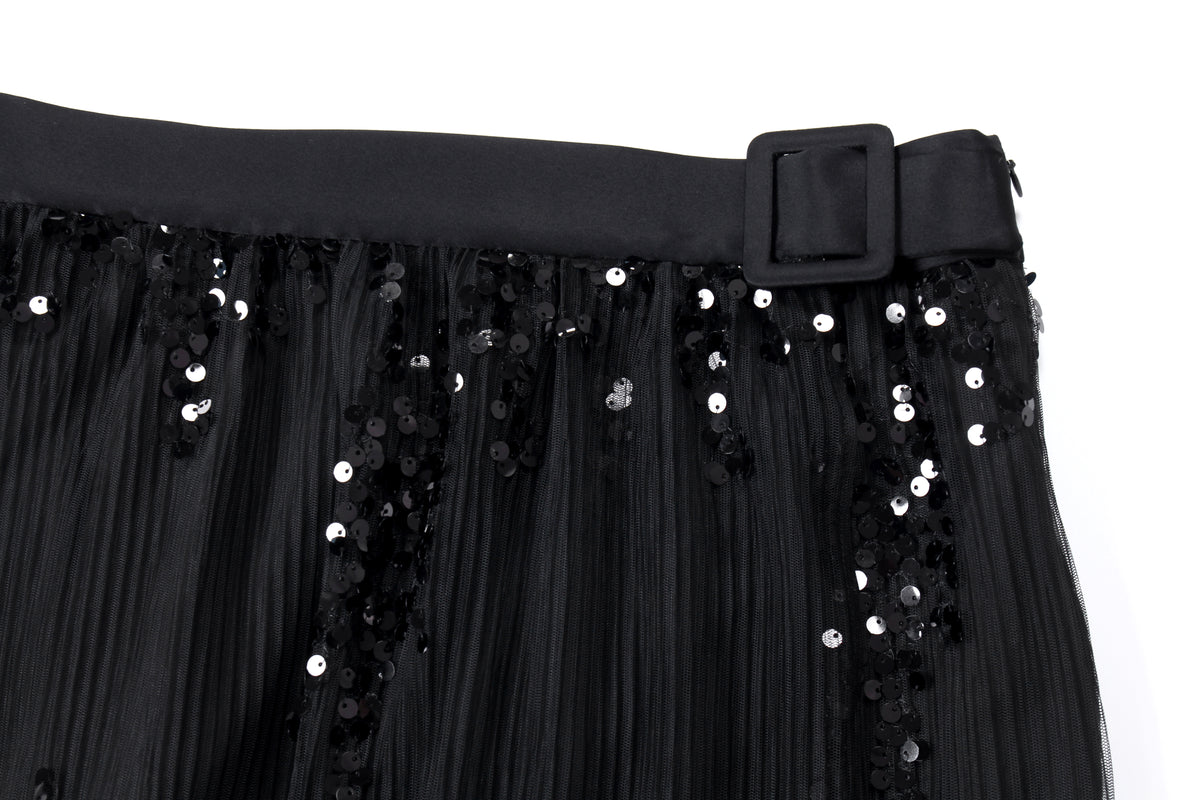 Midnight Radiance Pleated Skirt