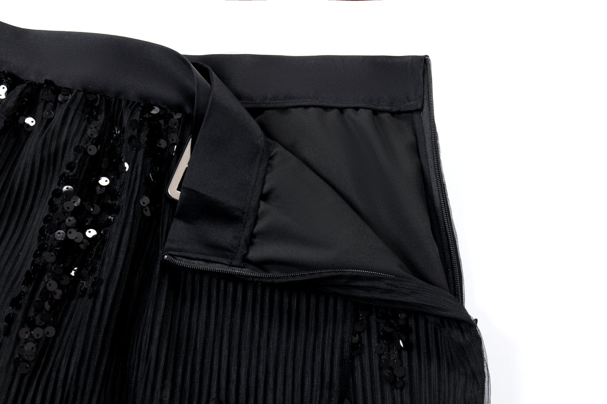 Midnight Radiance Pleated Skirt