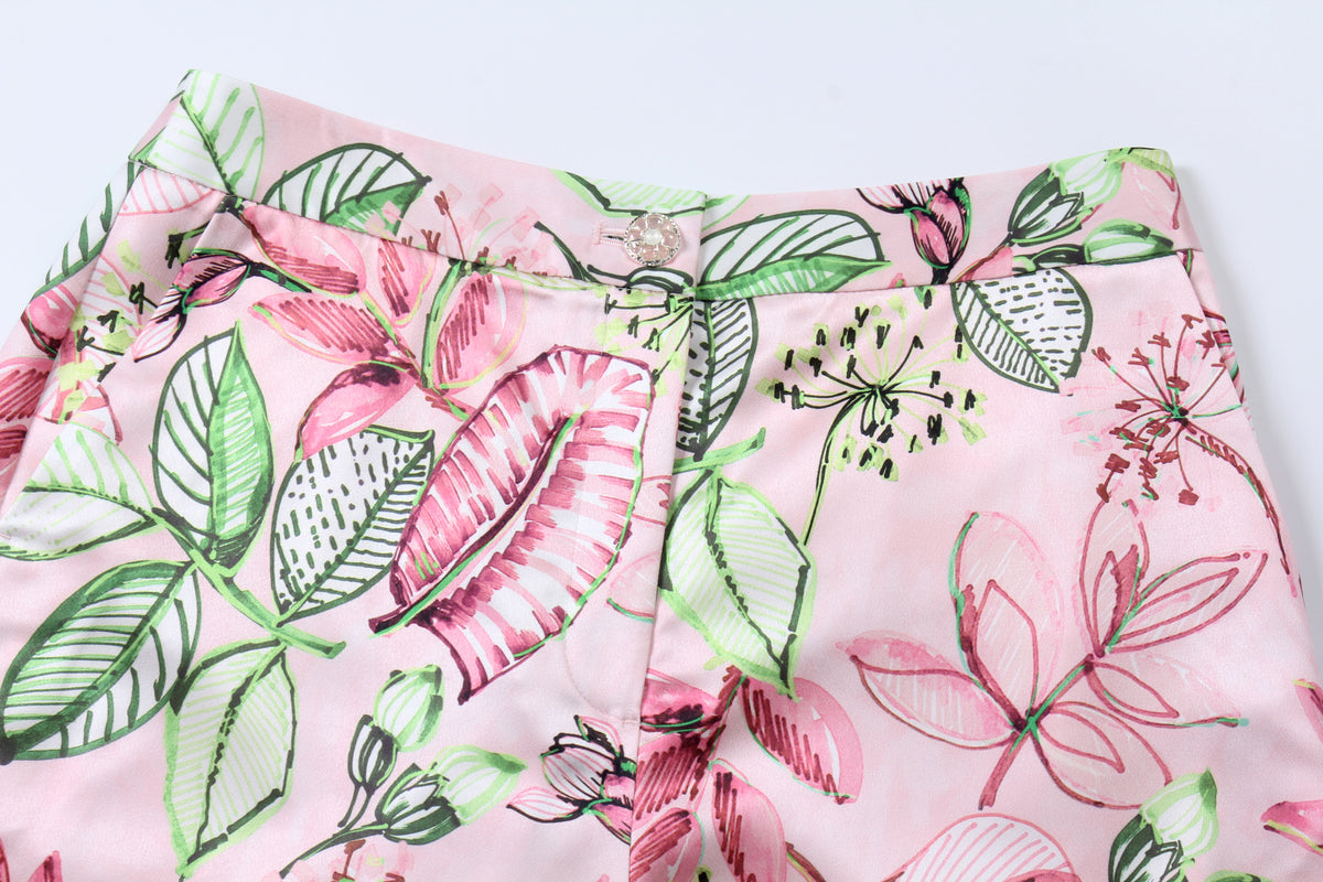 Floral Symphony Wide-Leg Pants