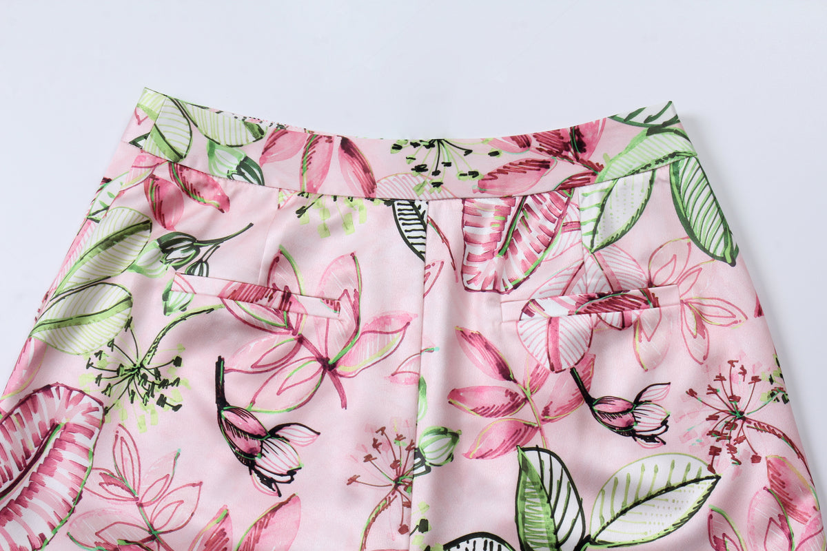 Floral Symphony Wide-Leg Pants