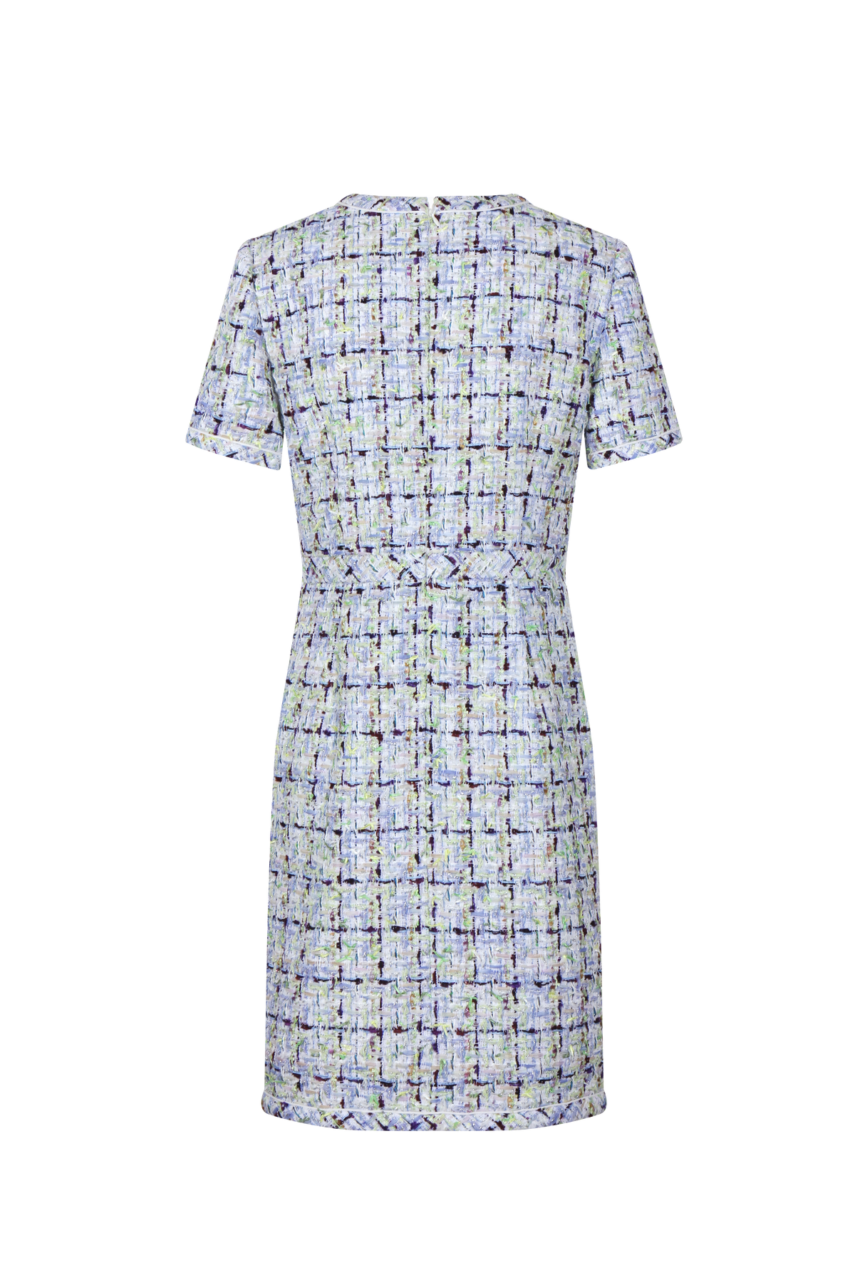 Azure Tweed Structured Dress