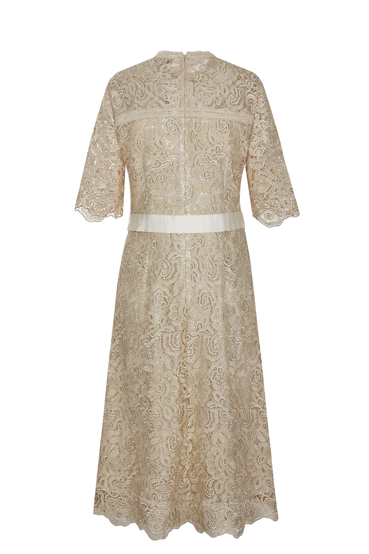 Champagne Lace Ribbon Dress
