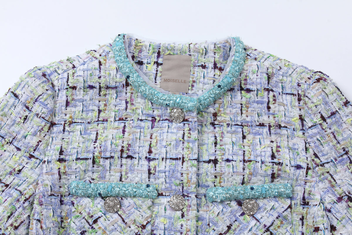 Azure Trim Tweed Jacket