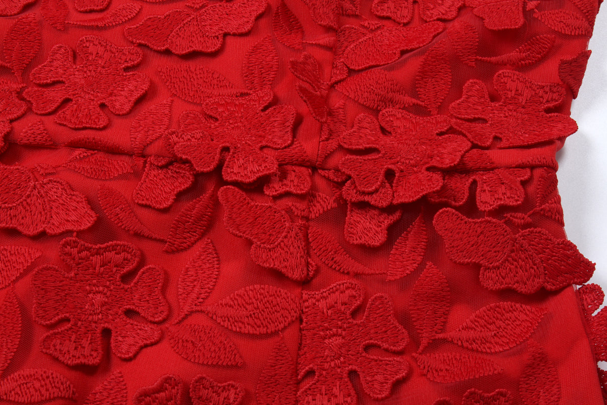 Scarlet Bloom Cheongsam Dress