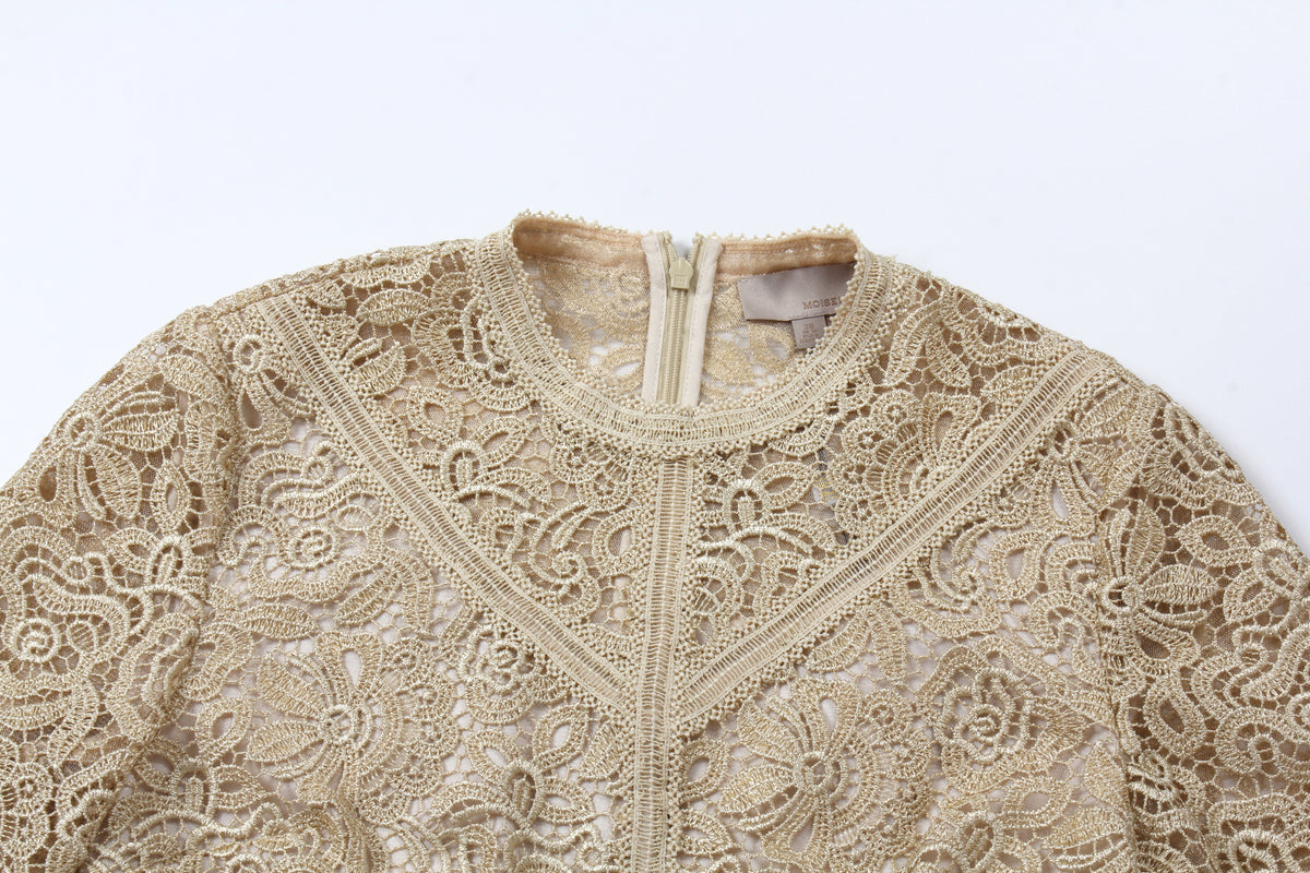 Champagne Lace Ribbon Dress