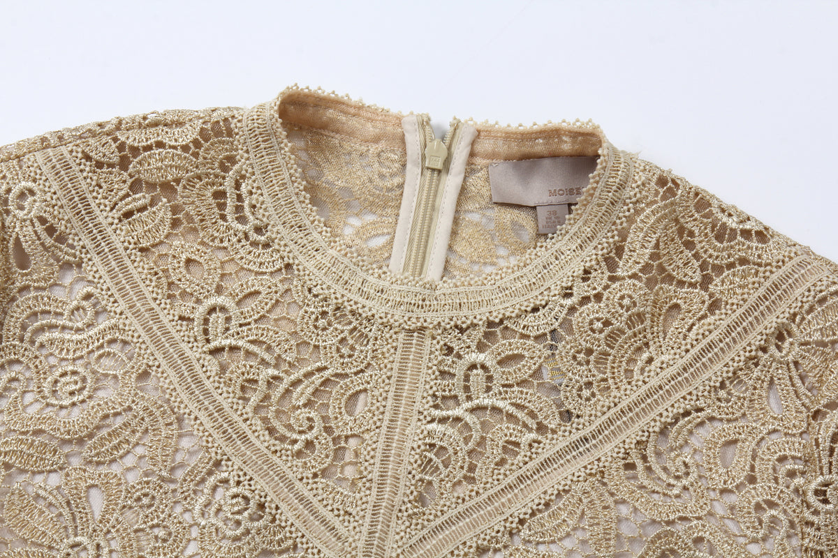 Champagne Lace Ribbon Dress
