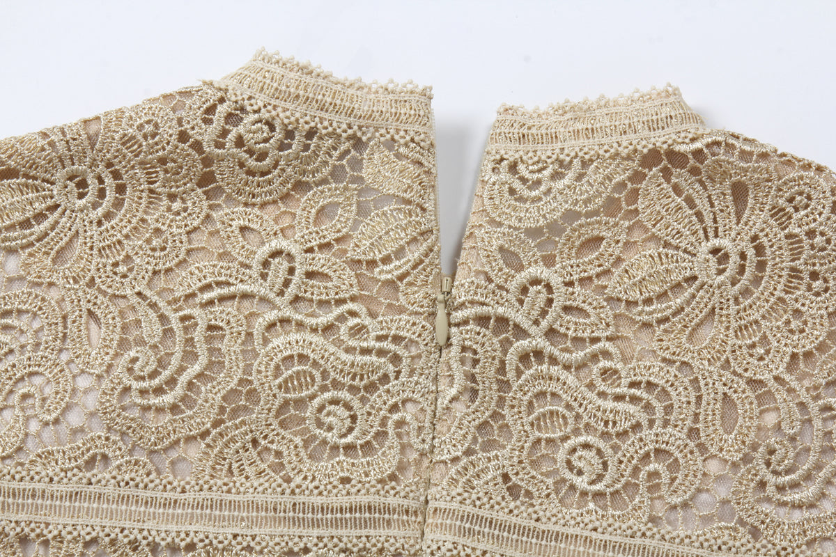 Champagne Lace Ribbon Dress