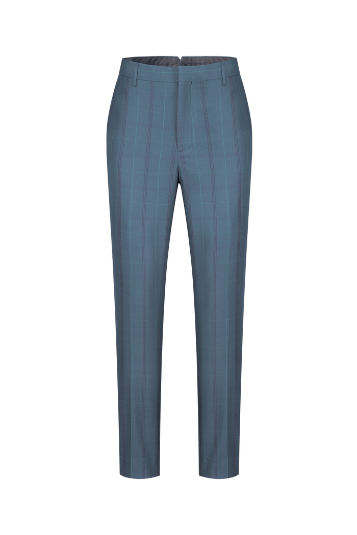 Mid-rise Wool-blend Slim-fit Checked Trousers