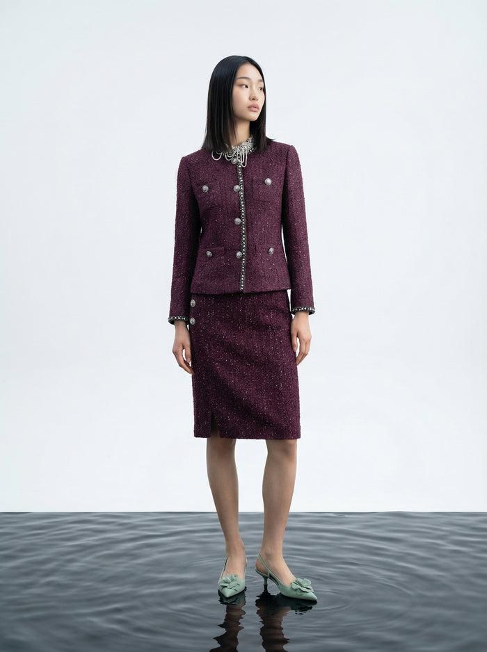 Bordeaux Bijou Trim Jacket
