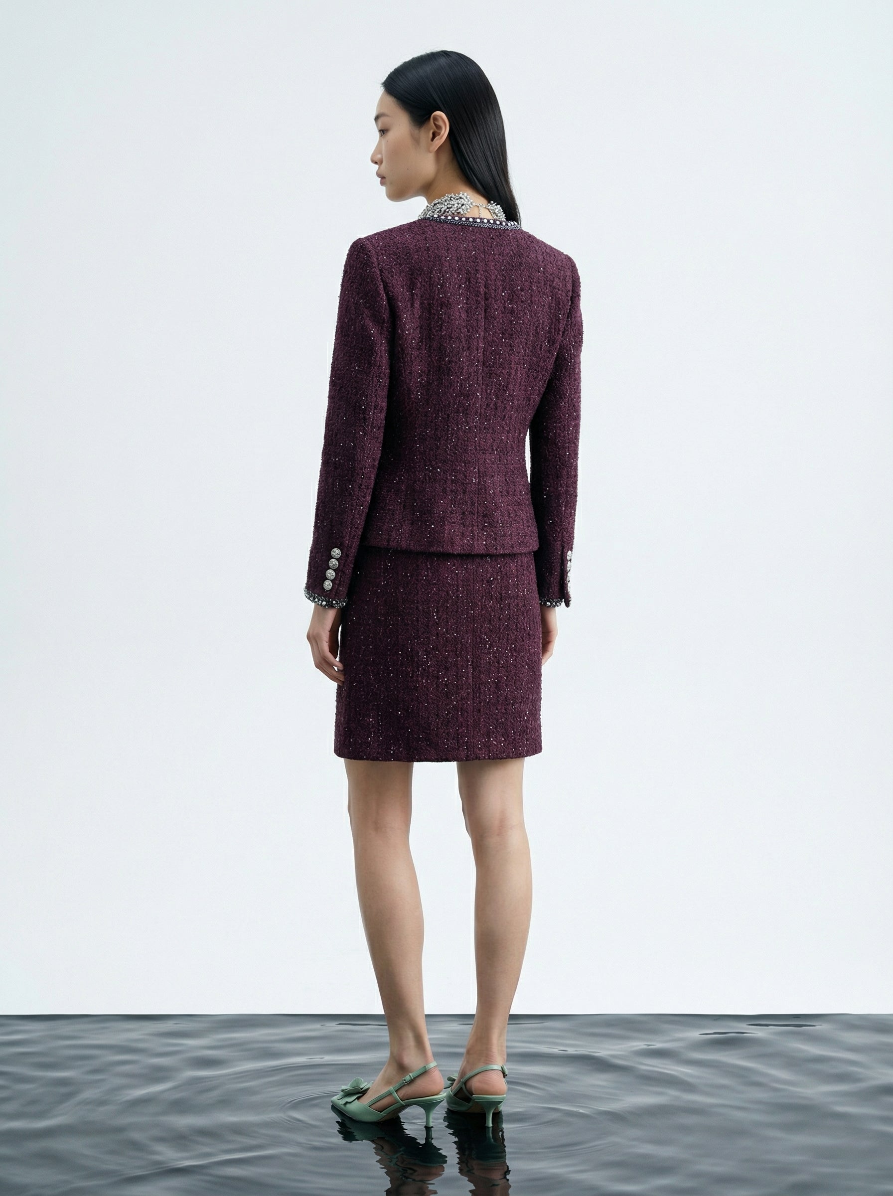 Bordeaux Bijou Trim Jacket