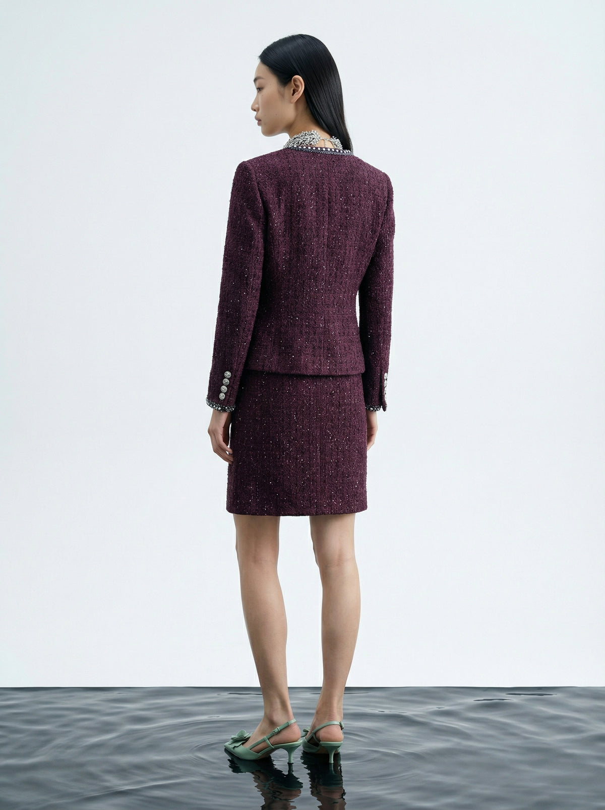 Bordeaux Bijou Trim Jacket