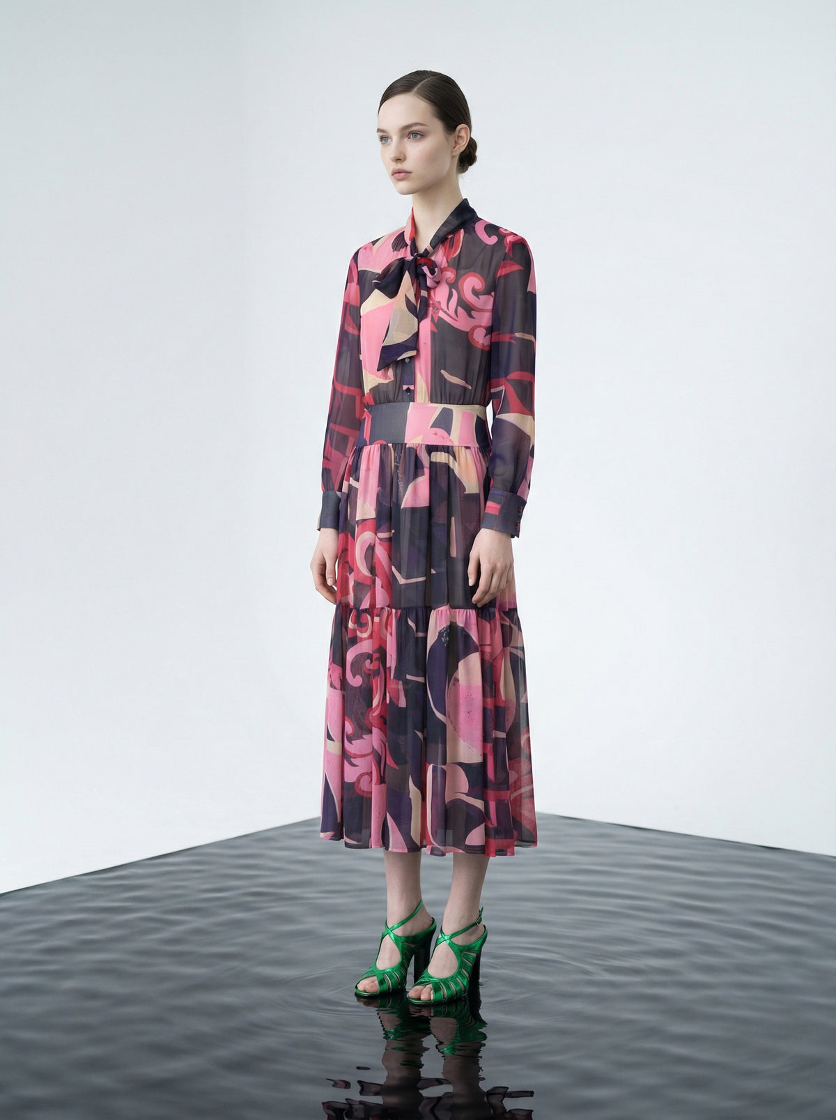 Aurora Flow Midi Dress
