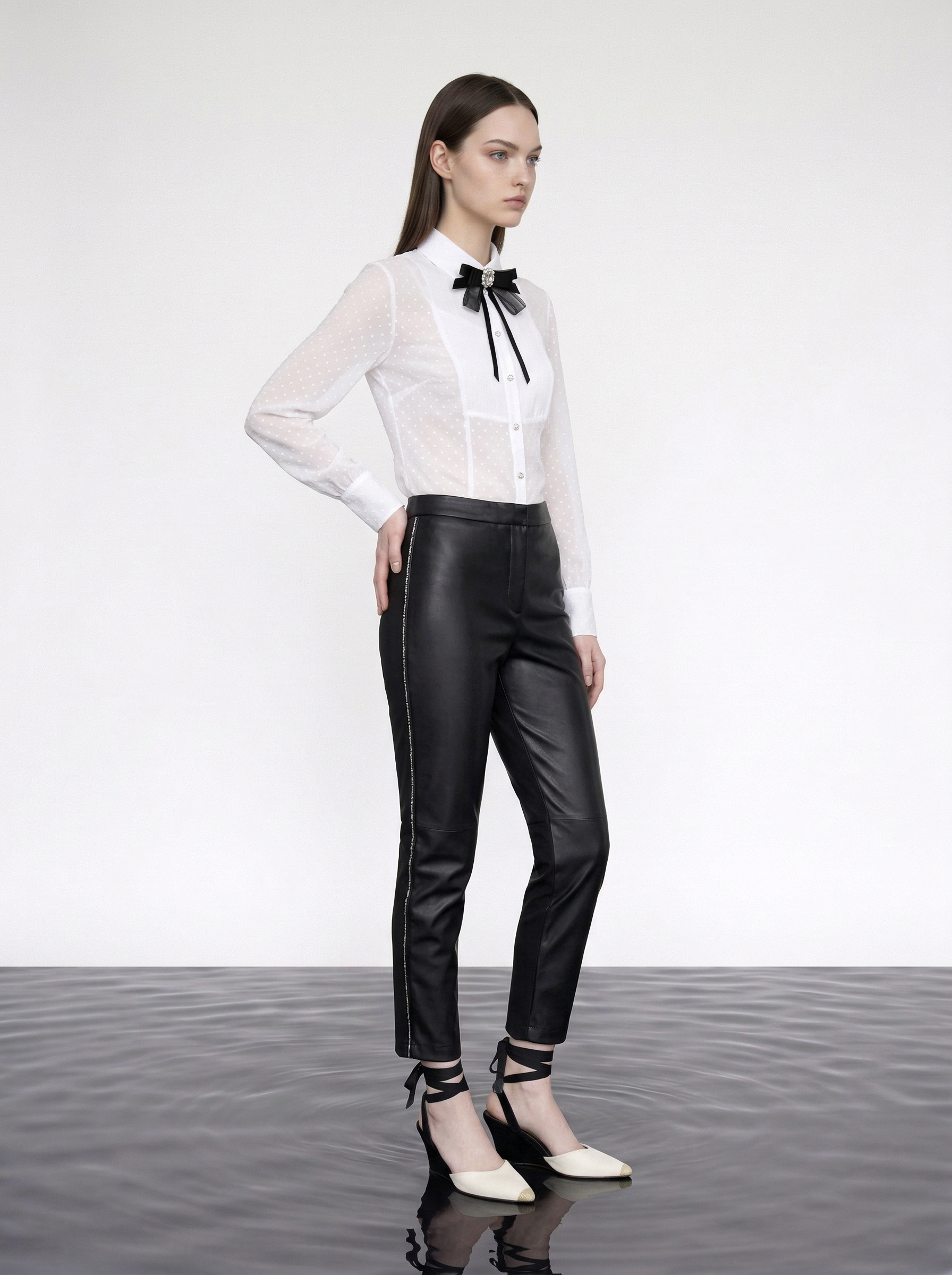 Ornate Ribbon Polka Blouse