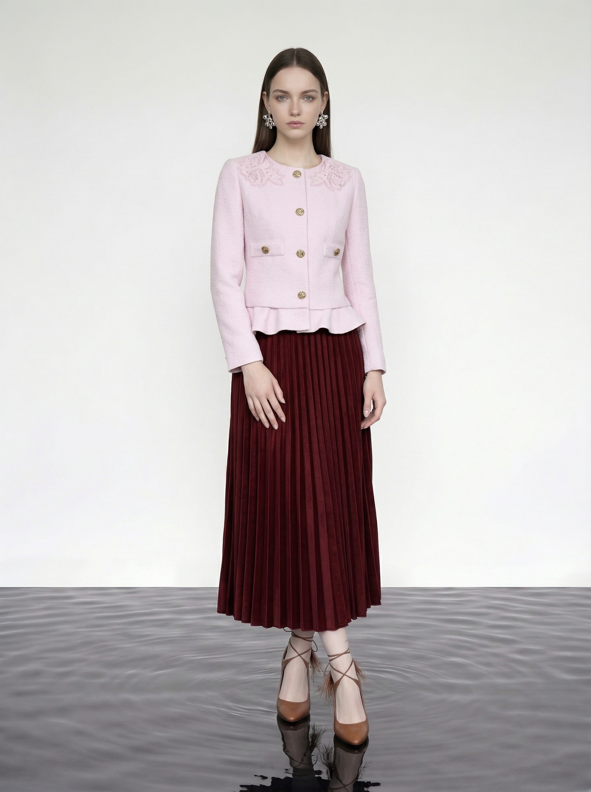 Rose Éclat Embroidered Blazer