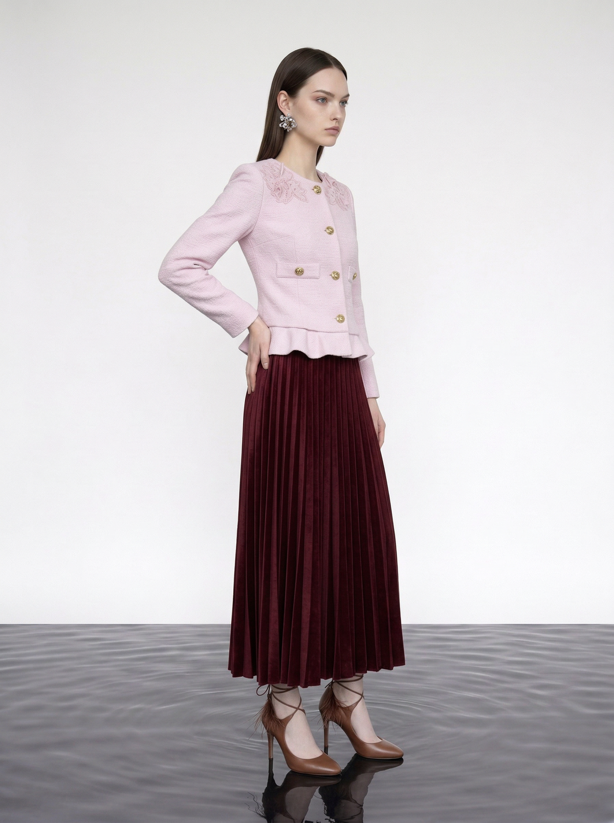 Rose Éclat Embroidered Blazer