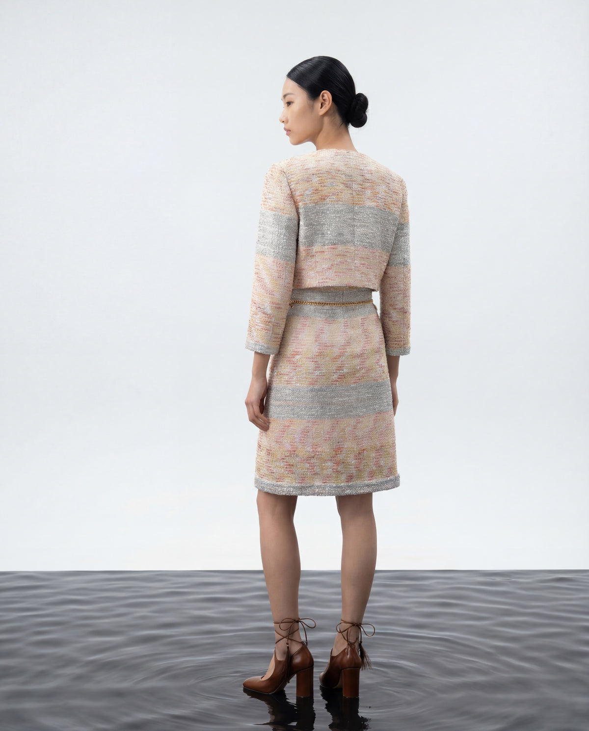 Starlight Stripe Multicoloured Tweed Dress