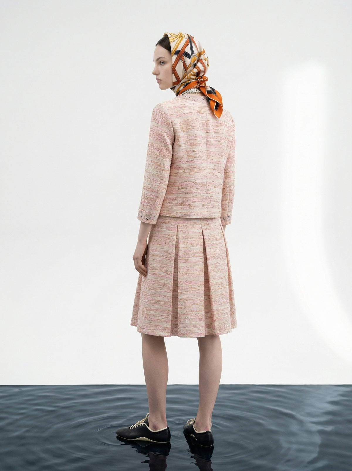 Baby Pink Weave Tweed Jacket