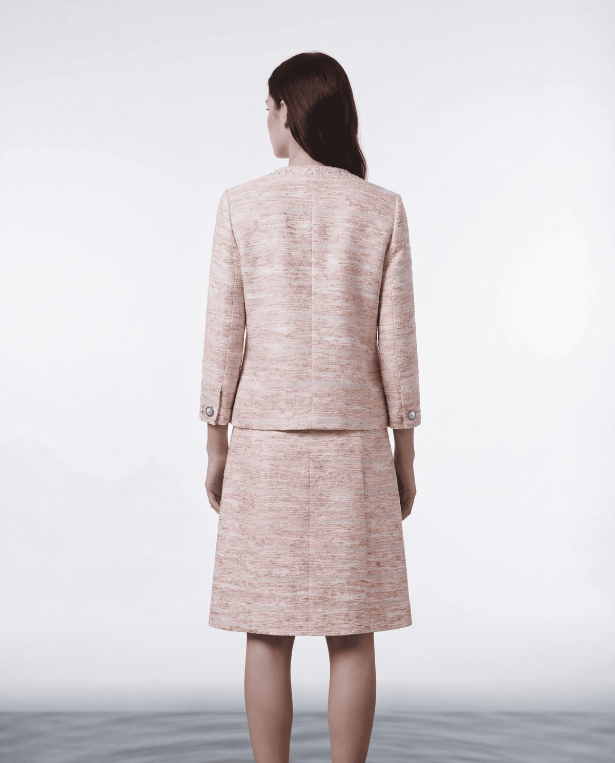 Baby Pink Weave Tweed Jacket