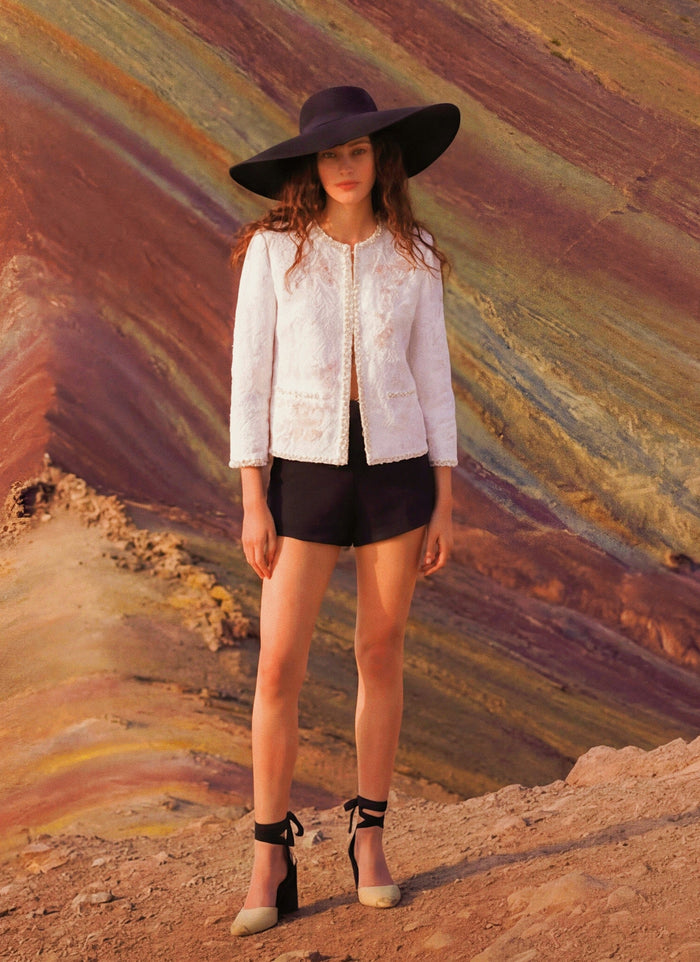 Ivory Saffron Embroidered Jacket