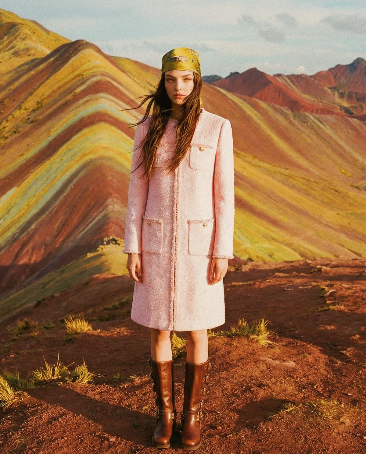 Blush Elegance Embroidered Coat