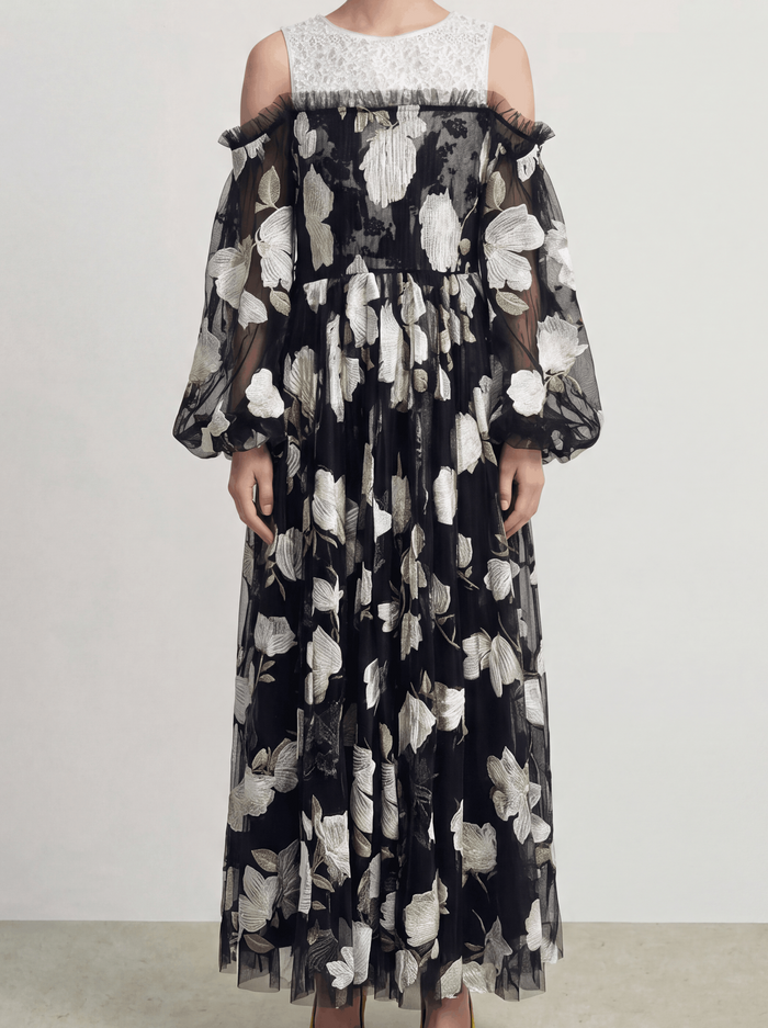 Dentelle Jardin Contrast Dress