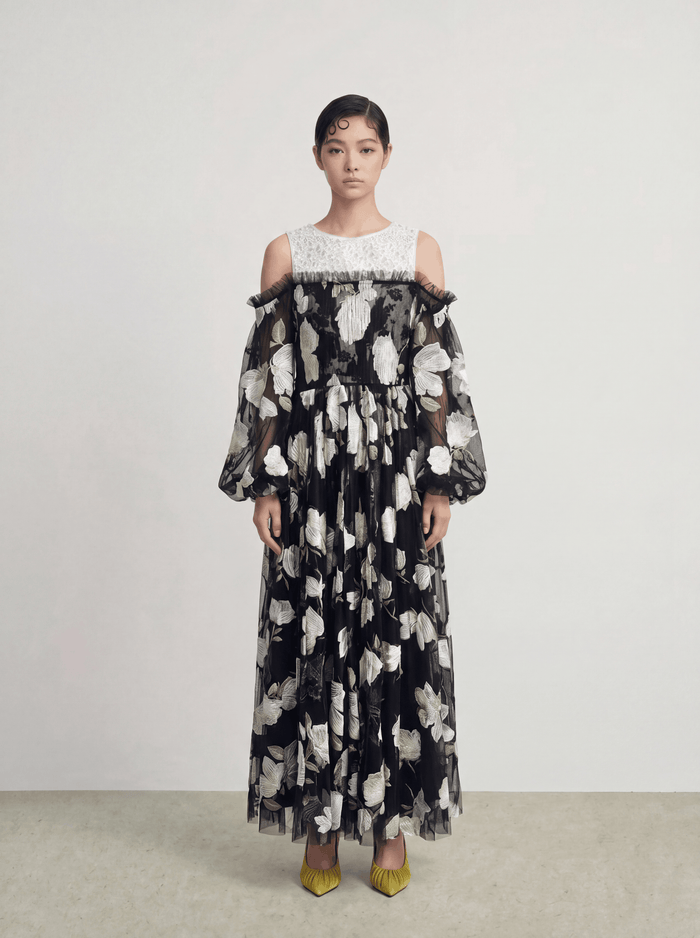 Dentelle Jardin Contrast Dress
