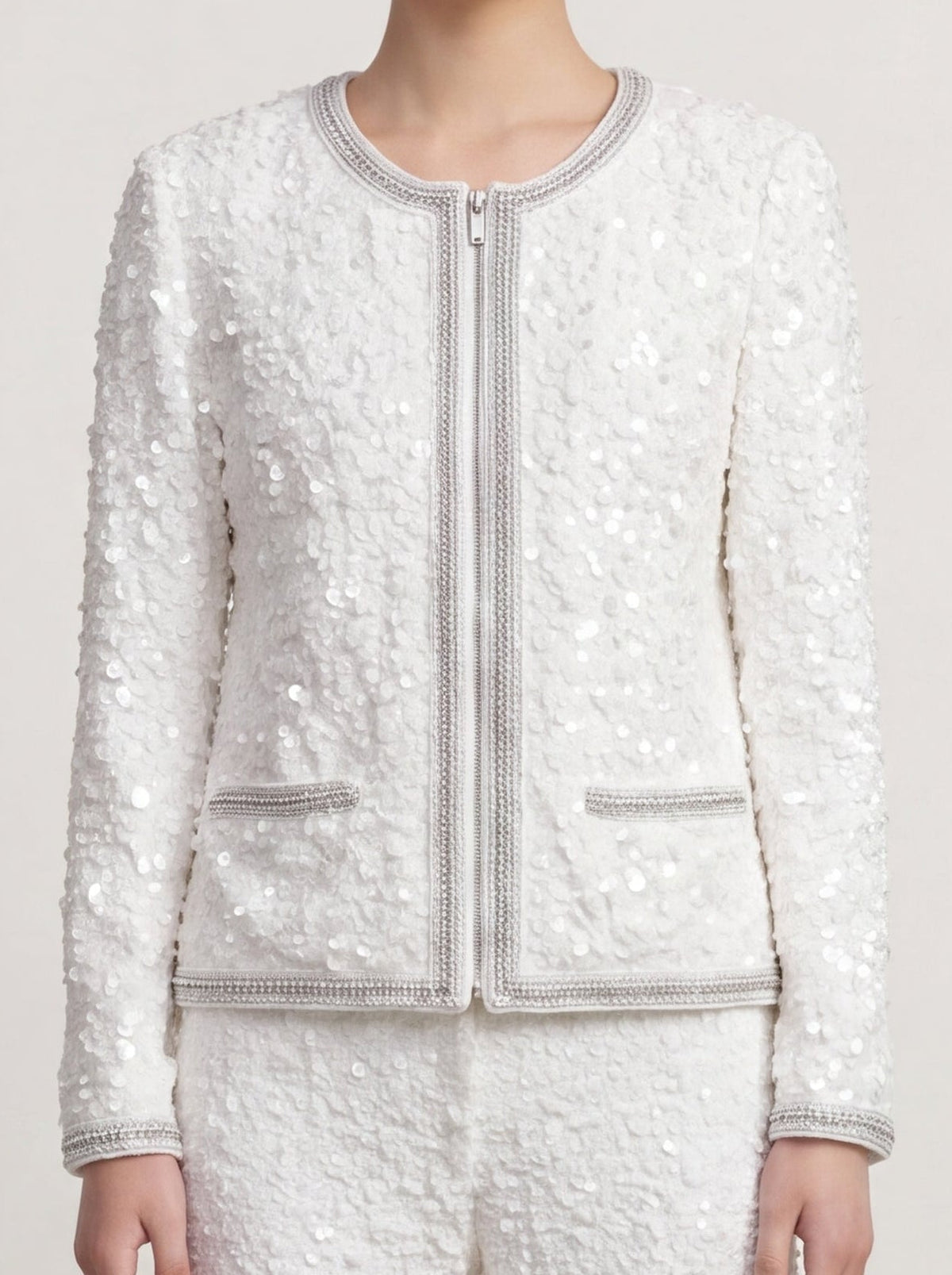 Ivory Structure Tweed Jacket