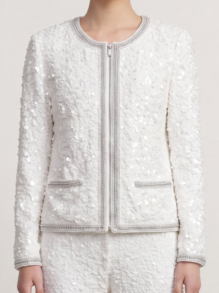 Ivory Structure Tweed Jacket