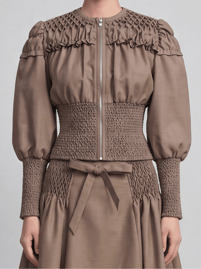 Sable Texturé Zip Jacket
