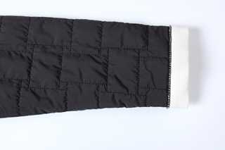 Noir Contrast Veste Matelassée