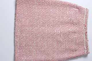 Fleur-Trim Tweed Skirt
