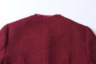 Bordeaux Bijou Tweed Coat