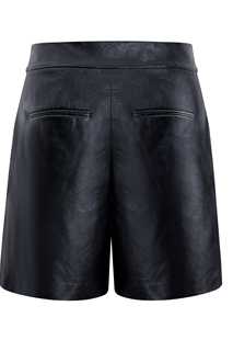High-Waist Noir Leather Tailored Shorts