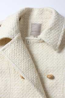 Créme Frange Double-Breasted Coat