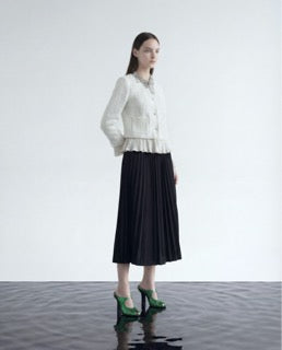 Crème Dentelle Chiffon Jacket