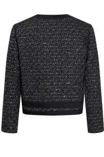 Noir Lurex Zip Tweed Jacket