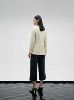Noir Lustré Straight-Leg Pants